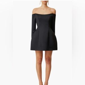 ELLIATT Vida Off The Shoulder Long Sleeve Cocktail Minidress - Black M